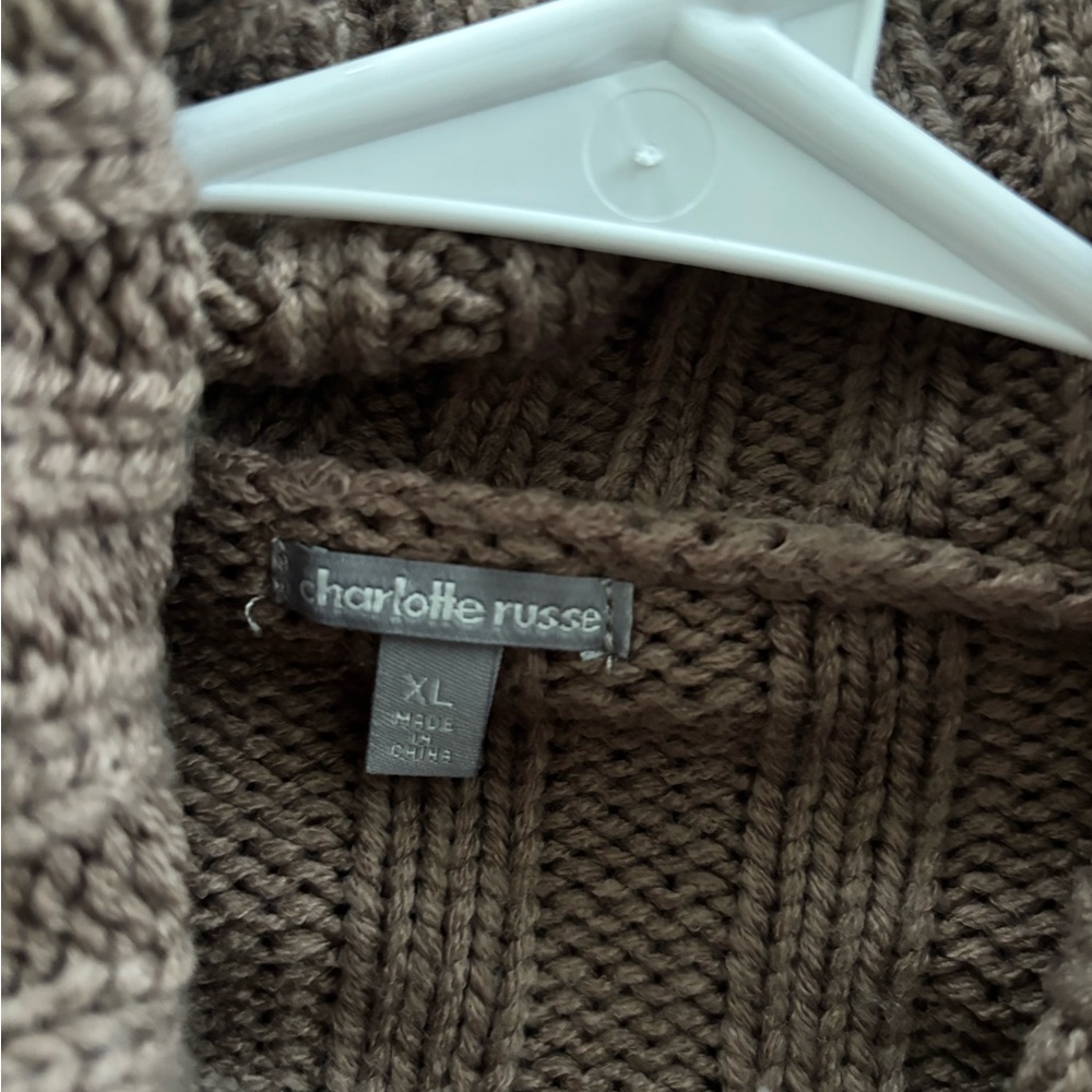 Charlotte Russe Taupe Cowl Neck Sweater - Picture 3 of 3